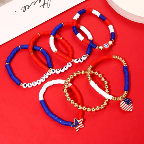Vista 114 de Surfer Heishi - Pulseras apilables para mujer, apilables, de vinilo arcoíris, disco de arcilla, pulseras elásticas para la amistad, joyería bohemia