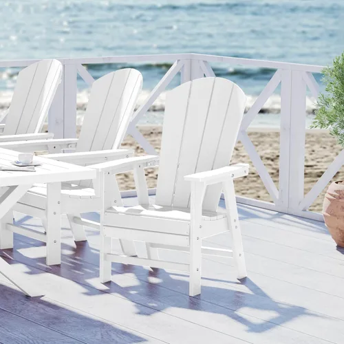 Vista 50 de WestinTrends Malibu Outdoor Patio HDPE Adirondack Silla de comedor para patio, color negro