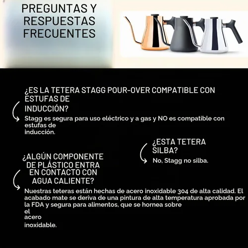Vista 3 de Fellow Stagg - Hervidor de cuello de cisne para café y té, boquilla de precisión Termómetro Brew-Range, acero inoxidable, mango equilibrado, Negro