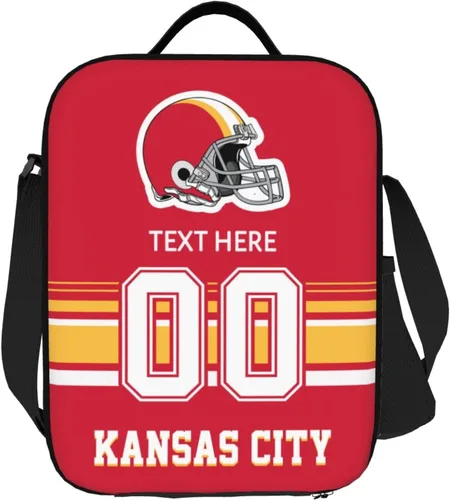Vista 38 de Bolsa de almuerzo personalizada de Nueva Inglaterra, regalos para hombres, mujeres, fanáticos, con nombre y número personalizados, correas de hombro