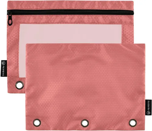 Vista 22 de Gredecor Estuche para lápices con 3 anillos con cremallera negra, paquete de 2 unidades, organizador de carpetas transparentes para ventana escolar