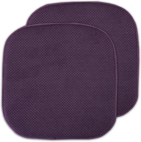 Vista 32 de Sweet Home Collection Cojines de espuma viscoelástica para silla, antideslizantes, diseño de panal de abeja, 16 x 16 pulgadas, paquete de 2