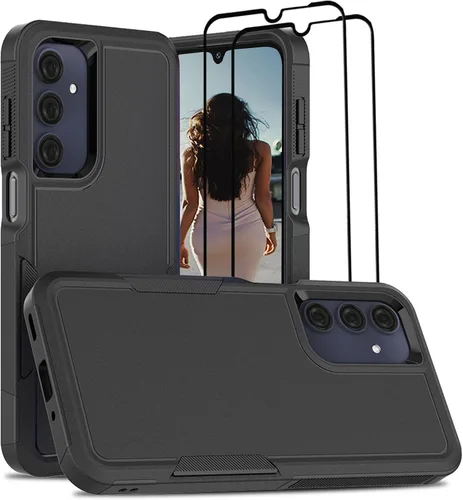 Vista 20 de Jeylly Funda compatible con Samsung Galaxy A12, Samsung Galaxy A12 con protector de pantalla de vidrio templado, protección contra caídas de grado