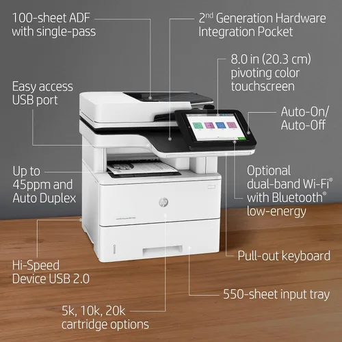 Vista 2 de HP LaserJet Enterprise MFP M528dn Impresora monocromática todo en uno con Ethernet integrado e impresión de 2 caras (1PV64A)