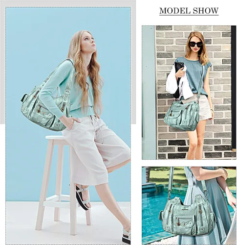 Vista 7 de Angel Barcelo Bolsos de cuero sintético para mujer, bolso de hombro, a la moda, bolsas para niñas