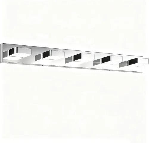 Vista 11 de Lámparas LED modernas de 2 luces LED para tocador de baño (15.5 pulgadas, blanco frío 6000 K), accesorios de iluminación de pared de baño