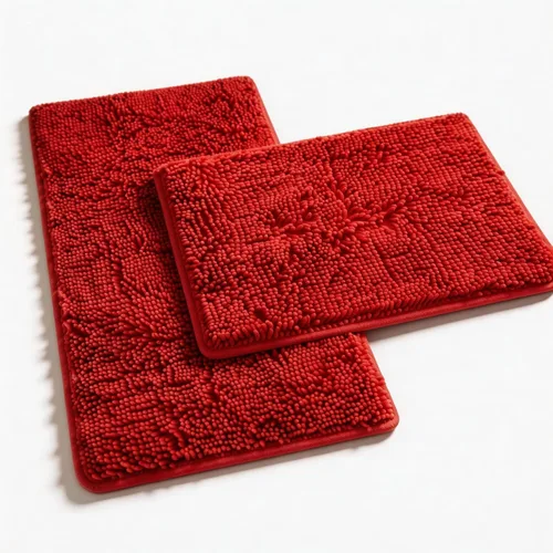 Vista 28 de Juegos de Alfombras de Baño de 2 Piezas de Chenilla Suave Antideslizantes Alfombras de Baño Absorbentes Peludas, Alfombra de Bañera, Alfombras Gris