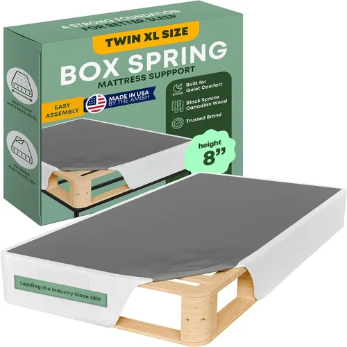 Vista 28 de Greaton, 10” Twin Box Spring Only for Twin Size Bed – Amish-Made in The USA – Solid Wood Mattress Foundation with Stable & Quiet Support