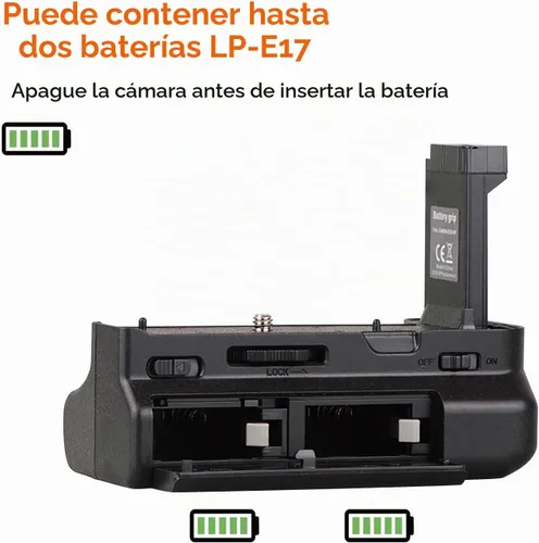 Vista 5 de QUMOX Empuñadura de batería vertical para cámara réflex digital Canon EOS RP EOS-RP EOS R8, soporte de batería para batería 2X LP-E17