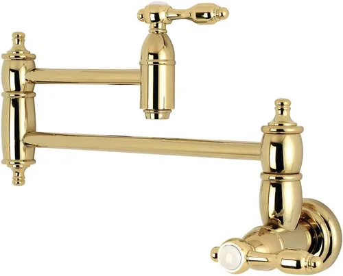 Vista 13 de Kingston Brass KS3103TAL - Grifo de cocina para relleno de olla de montaje en pared, latón antiguo