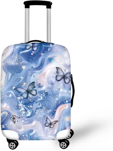 Vista 40 de COEQINE Funda para equipaje de viaje, protector de maleta, funda de equipaje lavable, tamaño S-XL (18-32 pulgadas), Blue Capy Bara Swim, L
