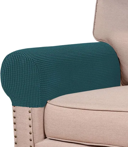 Vista 11 de Turquoize Fundas elásticas para reposabrazos para sillas y sofás, fundas para reposabrazos de sofá de elastano y jacquard, protector de muebles