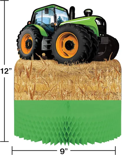 Vista 2 de Creative Converting Centro de mesa Tractor Time Honeycomb