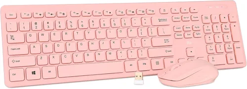 Vista 12 de Combo de teclado y mouse inalámbricos: teclado estándar Rii para PC de oficina y ratones inalámbricos ópticos (negro)
