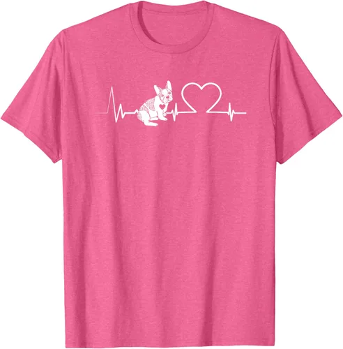Vista 38 de Heartbeat Bulldog francés Camiseta de propietario de perros Frenchie, Negro