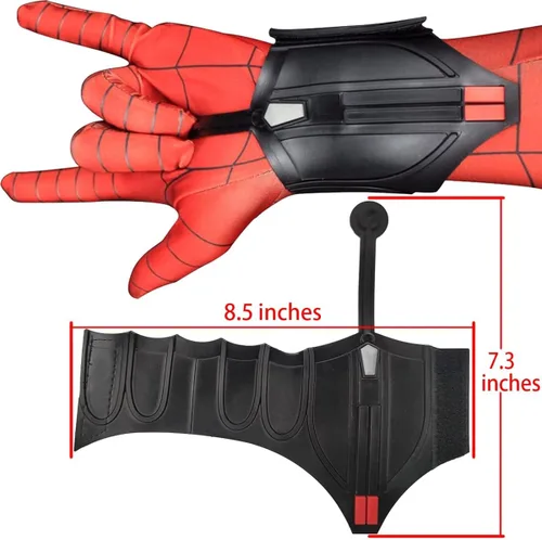 Vista 4 de OTAOD Tirador de telaraña para niños y adultos, lanzador de cosplay de araña, accesorios de araña, lanzador negro para decorar