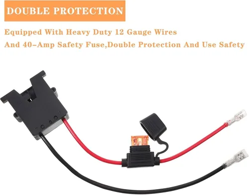 Vista 5 de Weewooday 2 piezas de conector de arnés de cables compatibles con ruedas de alimentación de batería Arnés de cableado de batería SLA de repuesto