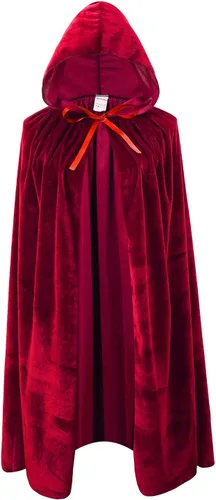 Vista 9 de OurLore Capa de terciopelo con capucha unisex para niños, disfraz de Halloween y Navidad Azul