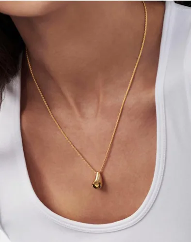 Vista 3 de InzheG Long Gold Pendant Necklace 18K Gold Plated Statement Simple Sweater Necklace Fashion Dainty Necklace Chain Charms Rope Chain Thin Italian