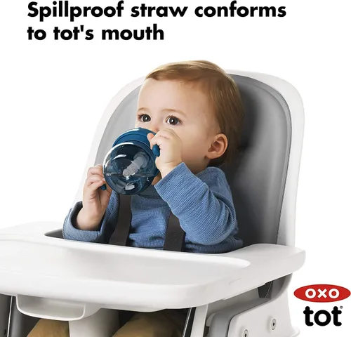 Vista 2 de OXO Tot Transitions - Vaso con popote y asas extraíbles, 6 onzas, flor (paquete de 8)