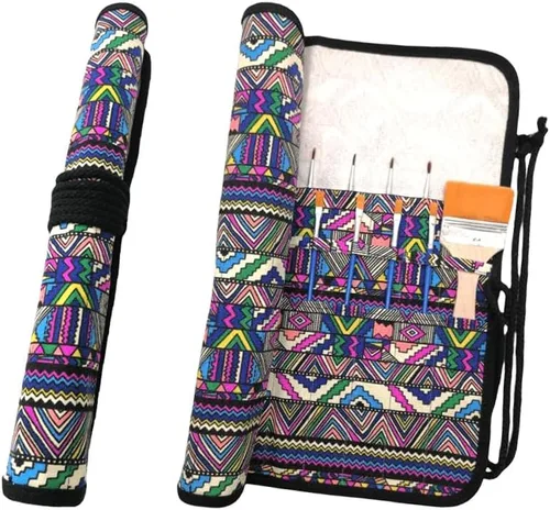 Vista 7 de Funny live Portapinceles para Suministros de Arte, Soporte para Pinceles de Artista y Organizador de Almacenamiento Estuche Bolsa Enrollable
