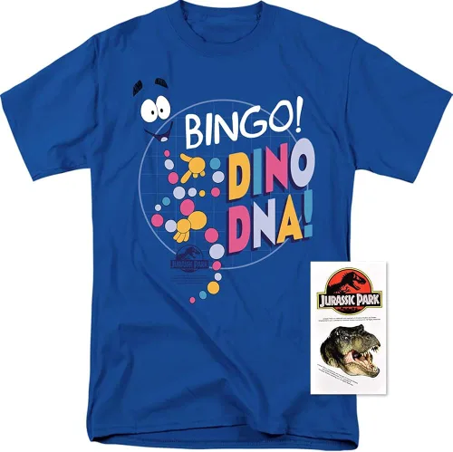 Vista 2 de Popfunk Camiseta clásica de Jurassic Park Bingo Dino Mr DNA