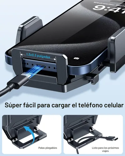Vista 5 de APPS2Car Soporte de teléfono para ranura de CD resistente con diseño de operación con una mano, soporte para teléfono de coche manos libres