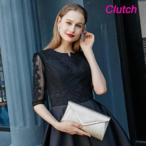 Vista 2 de Women's Gold Clutch,Gold Clutch Purses For Women Evening Shoulder Crossbody Handbags Bridal Prom Wedding Party Purse