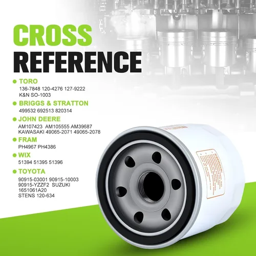 Vista 3 de 120-4276 136-7848 Filtro de aceite con filtro de combustible para Toro V-Twin Engine Timecutter SS5000 ZS SW SS MX SWX HD Cortacésped Giro Cero