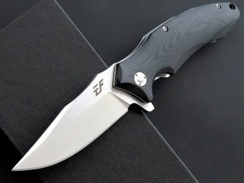 Vista 3 de Eafengrow EF339 Cuchillo plegable Hoja D2 y mango G10 con clip Cuchillos plegables para acampar Cuchillos de bolsillo al aire libre (negro)