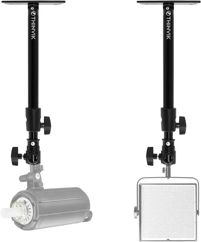 Vista 6 de Thinvik Soporte para cámara de estudio de fotografía, montaje de techo de pared con brazo para video monolight, reflector, montaje horizontal