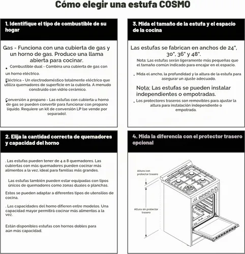 Vista 13 de 36 pulgadas Vista Coll 5.4 pies cúbicos 6 quemadores Cocina de gas