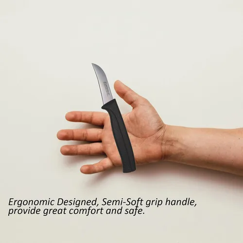Vista 5 de Cuchillo Mondador de 2.5 Pulgadas - MATTSTONE HILL Cuchillo Mondador Pico de Pájaro, Para Pelar y Mondar Frutas y Verduras, Hoja Delgada, Acero