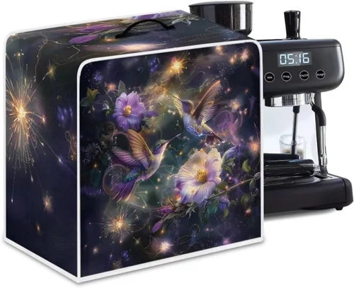 Vista 40 de DISNIMO Cubierta antipolvo para cafetera de mariposa azul, fundas para máquina de hacer café de cocina con mango superior, cubierta