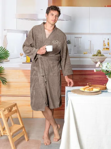 Vista 4 de AW BRIDAL 2Pcs His and Hers Robes, Mr and Mrs Matching Bathrobe for Couples Falcon Robe - Monograma blanco suyo/para ella