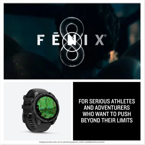 Vista 9 de Garmin fēnix® 8 – 47mm, AMOLED, Smartwatch GPS Multisport Premium, Vida Útil de Batería Larga, Certificado para Buceo, Linterna LED Integrada, Gris