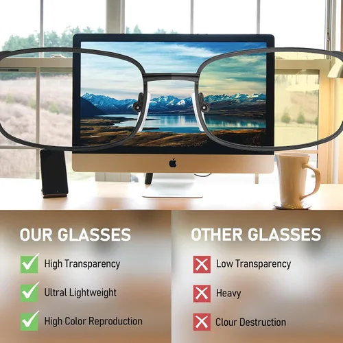 Vista 7 de SODQW Bayonetta Glasses Office-Siren Rectangle Blue Light Blocking Eyewear Fashion Fake Rectangle Frame for Women