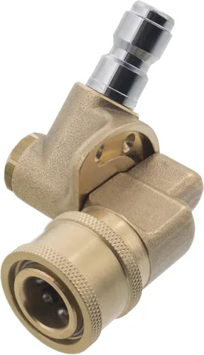 Vista 2 de Lavadora a presión 1/4" 120 grados pivotante acoplador de latón de conexión rápida 4500 PSI