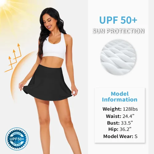Vista 3 de WOWENY Falda pantalón deportiva de tenis para mujer con bolsillos para correr y golf