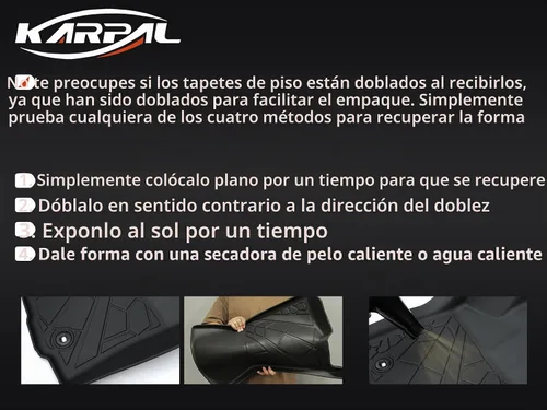 Vista 9 de KARPAL - Tapetes para 1a y 2a fila de asientos de auto, para todo tipo de clima, de ajuste personalizable, hechos de elastómero termoplástico
