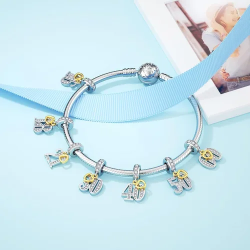 Vista 7 de JIAYIQI Collar con dije de plata de ley 925 con dije de corazón de oro de 18 quilates para mujer de 16, 18, 21, 30, 40, 50, 60