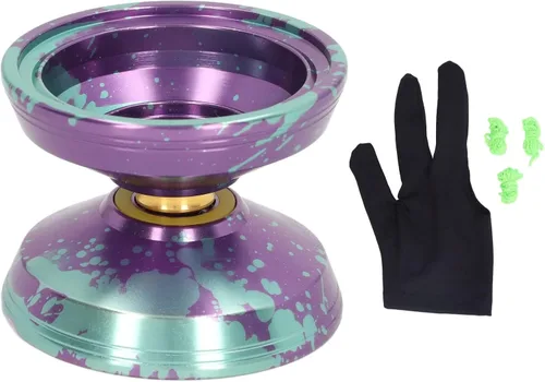 Vista 2 de Yoyo - Bola de aleación de aluminio, juguete profesional de bola Yoyo con guante de cuerda para niños y adultos, regalo de cumpleaños (verde) Yoyo