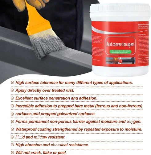 Vista 4 de TPTAL Pintura Metálica a Base de Agua, Convertidor de Eliminación de Óxido Pintura Metálica, Convertidor de Eliminación de Óxido para Metal, Pintura