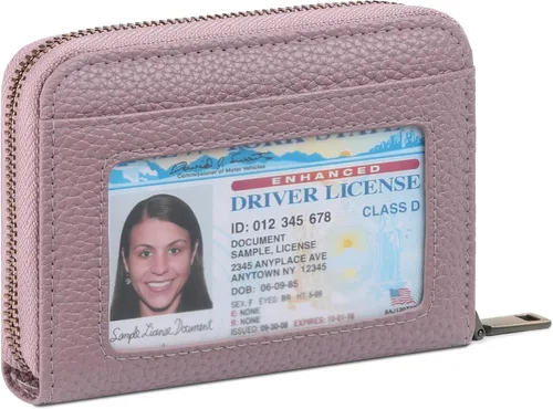 Vista 20 de SENDEFN Cartera de cuero para mujer, con bloqueo RFID, pequeñas carteras compactas, titular de la tarjeta de crédito con ventana de identificación
