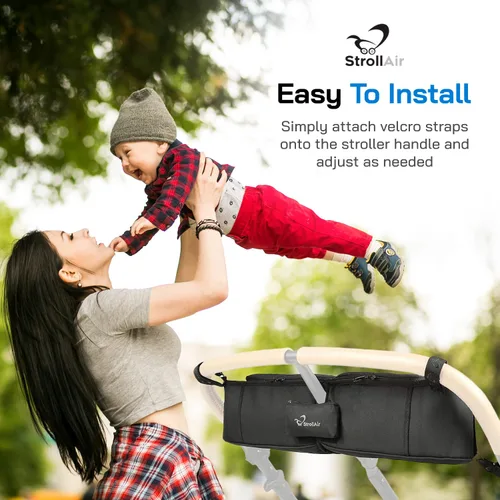 Vista 8 de Bolsa organizadora StrollAir, para colocar en un carrito de bebé, color negro