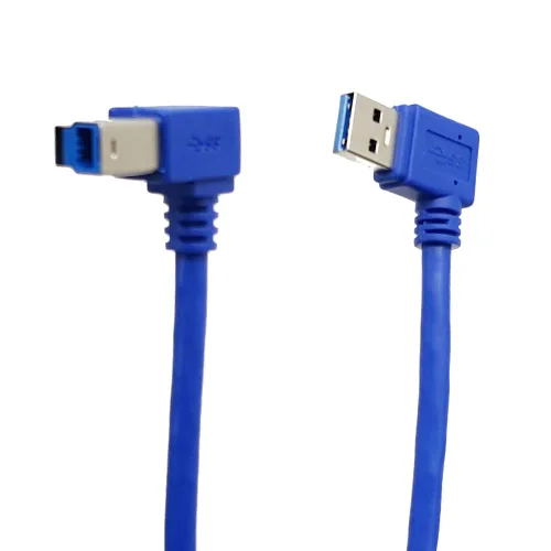 Vista 4 de Seadream Cable de impresora USB3.0 en ángulo; 1 pie/11.8 in SuperSpeed USB 3.0 A enchufe macho de 90 grados en ángulo izquierdo a USB 3.0 B macho