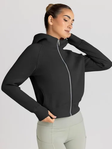 Vista 3 de Trendy Queen Sudaderas con capucha y cremallera para mujer, chaquetas de vellón, trajes de otoño, casuales, con capucha, Y2K, ropa de invierno 2024