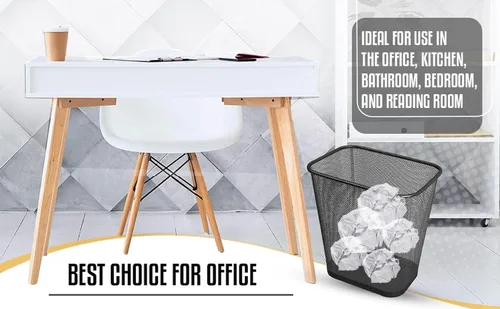 Vista 6 de Ybmhome Papelera de malla de acero rectangular con parte superior abierta para oficina y hogar 8x12x12 Pulgadas 1042s (1, Plata)