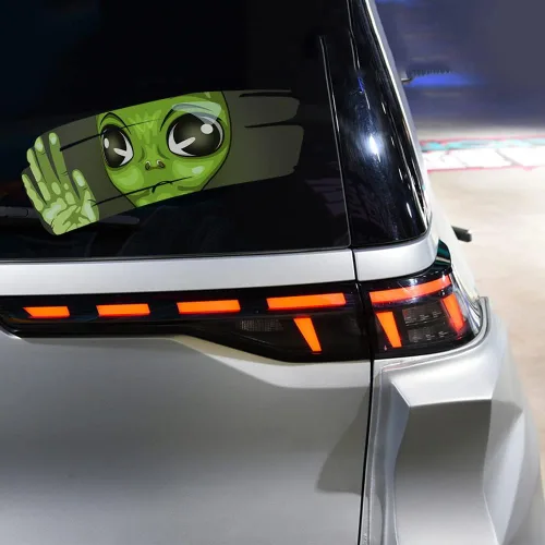 Vista 7 de 2 calcomanías divertidas de vinilo 3D para parachoques de automóvil, calcomanías autoadhesivas de doble cara para autos, ventanas, parachoques