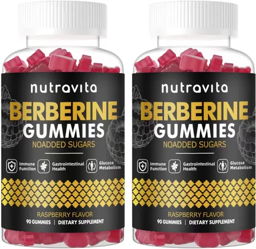 Vista 8 de Nutravita Gomitas de berberina con canela de Ceilán, 1500 mg de berberina de alta potencia, suplemento para apoyo inmunológico y metabolismo